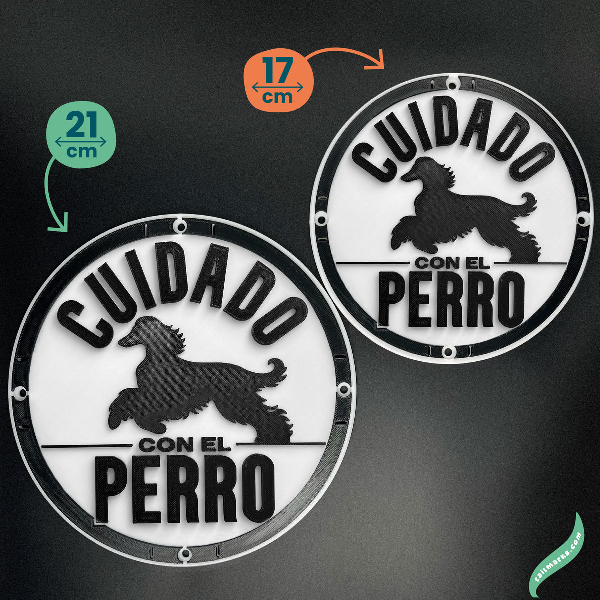 Placa Personalizada "Cuidado con el Perro" em Espanhol, Pronta para Exterior