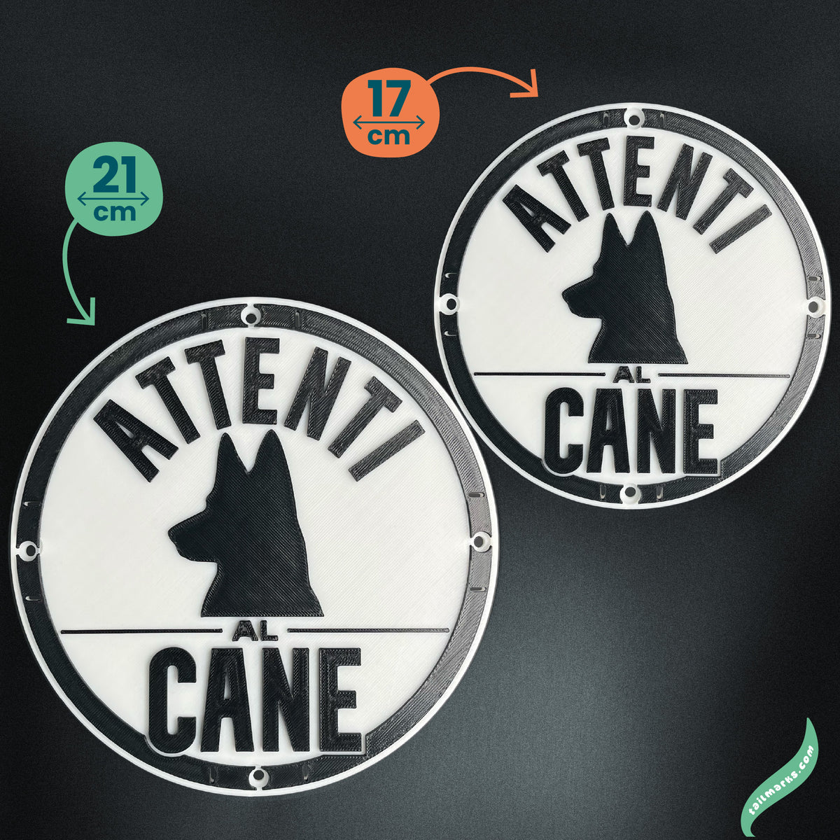 Placa Personalizada "Attenti al Cane" em Italiano, Pronta para Exterior