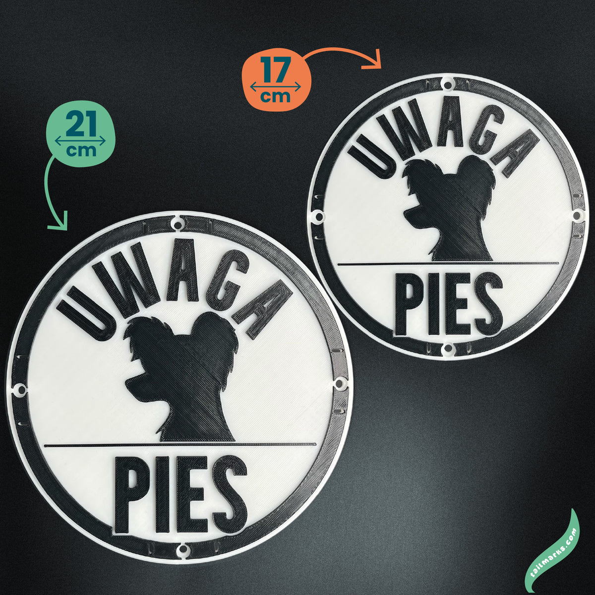 Placa Personalizada "Uwaga Pies" em Polaco, Pronta para Exterior