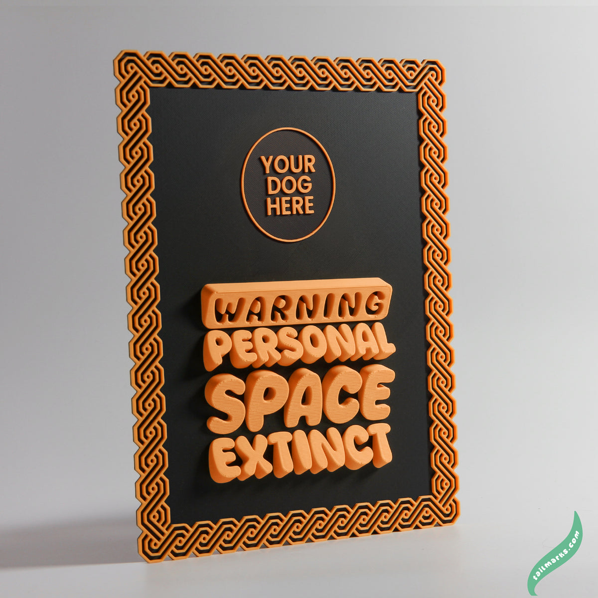 Quadro 3D Personalizado "Warning — Personal Space Extinct" com Moldura Integrada