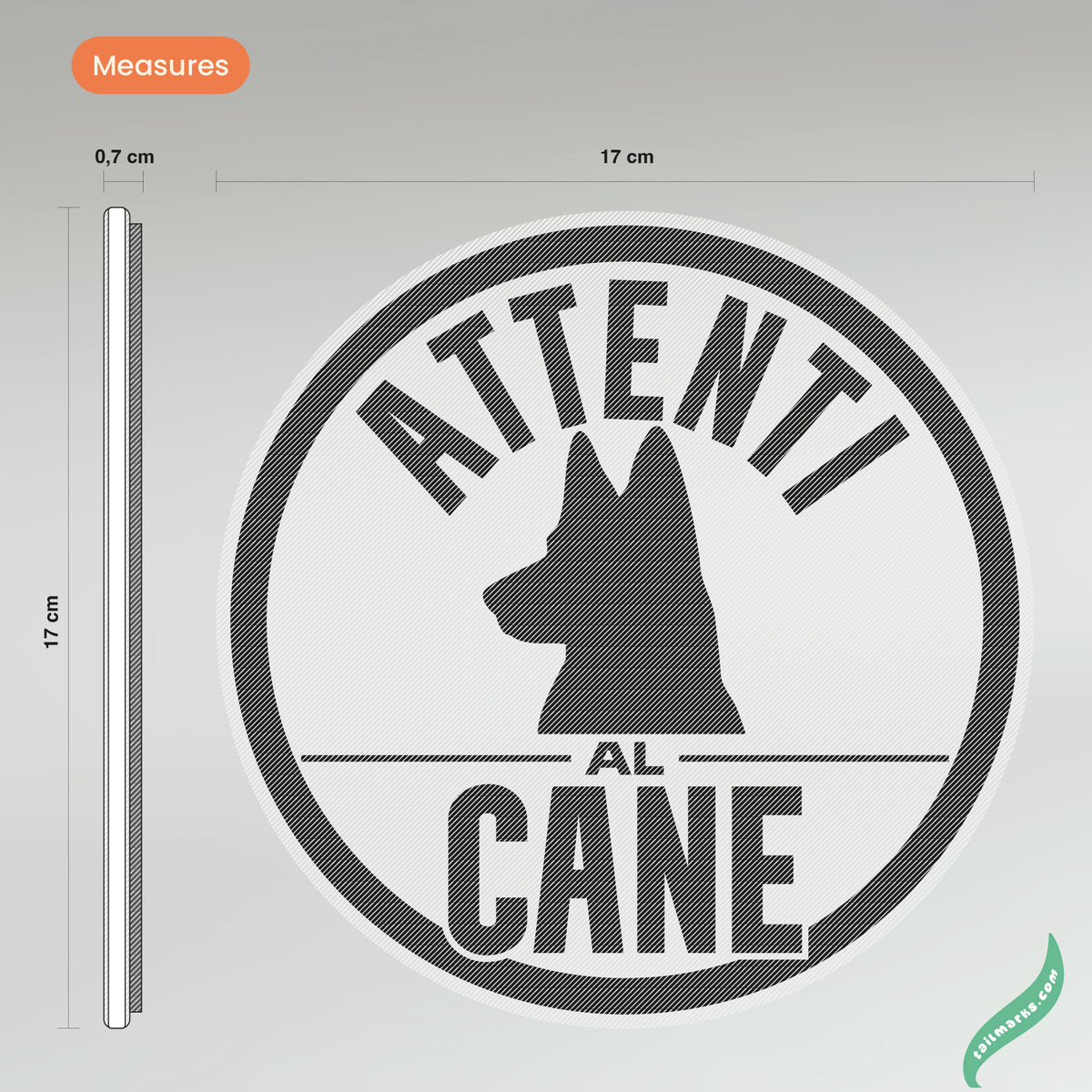 Placa Personalizada "Attenti al Cane" em Italiano, Pronta para Exterior