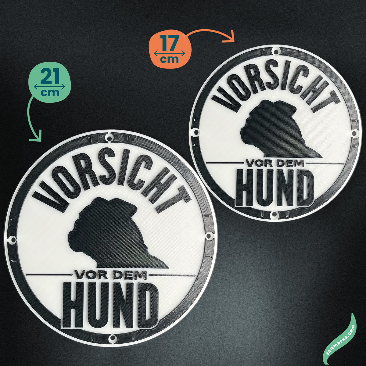 Personalised "Vorsicht vor dem Hund" Sign in german — Outdoor ready