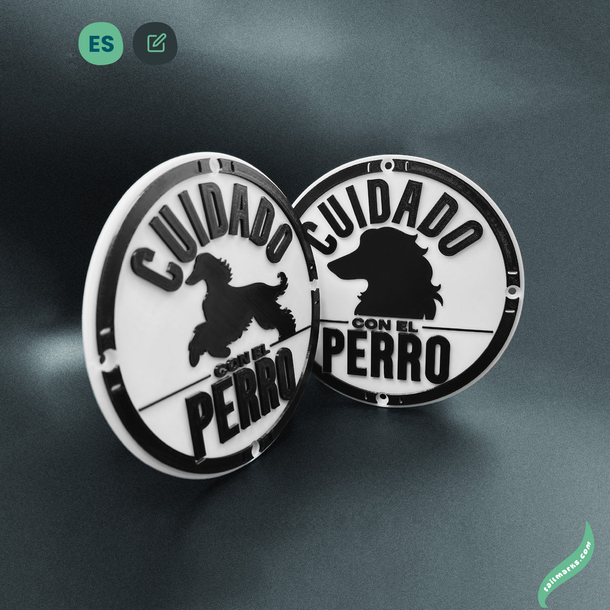 Placa Personalizada "Cuidado con el Perro" em Espanhol, Pronta para Exterior