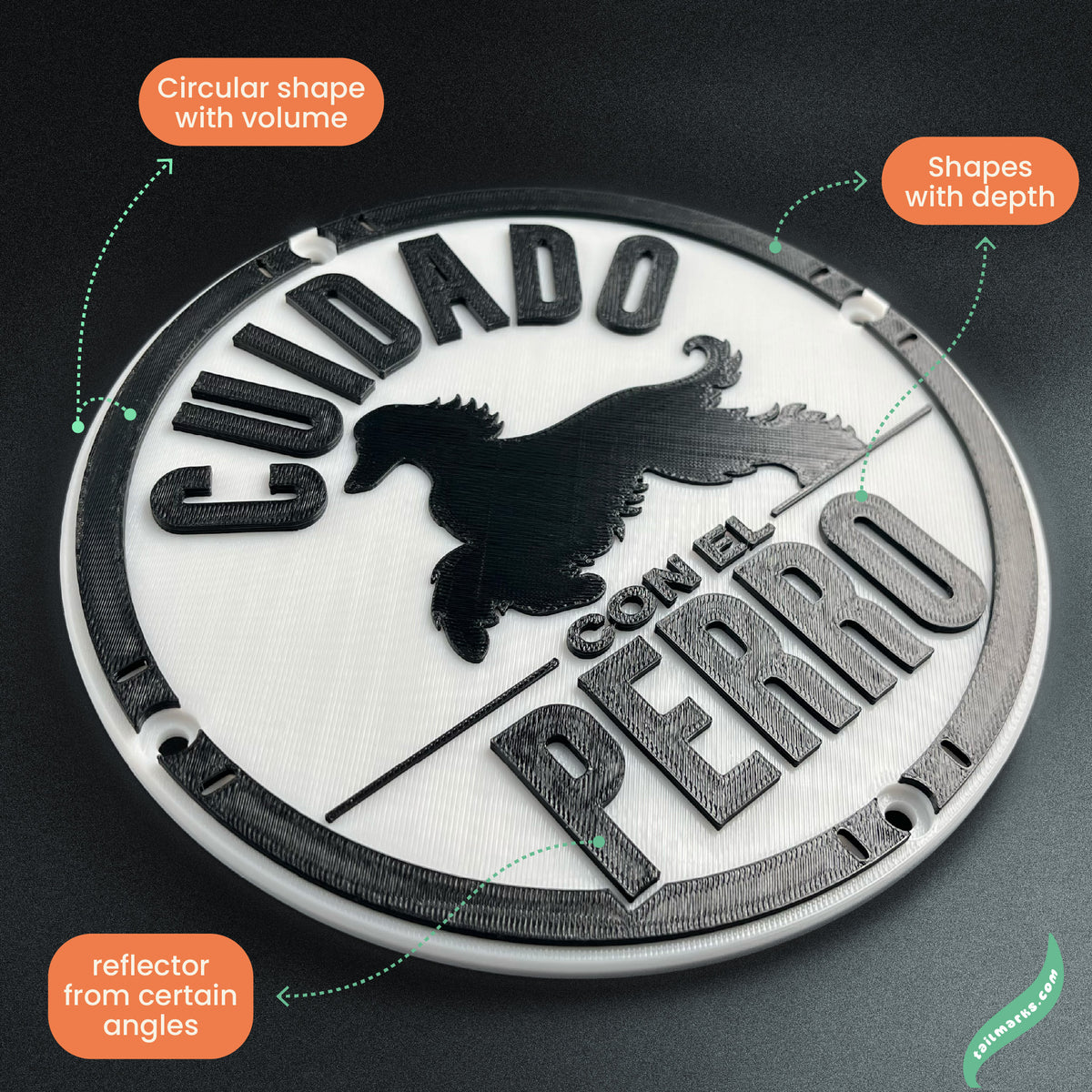 Placa Personalizada "Cuidado con el Perro" em Espanhol, Pronta para Exterior