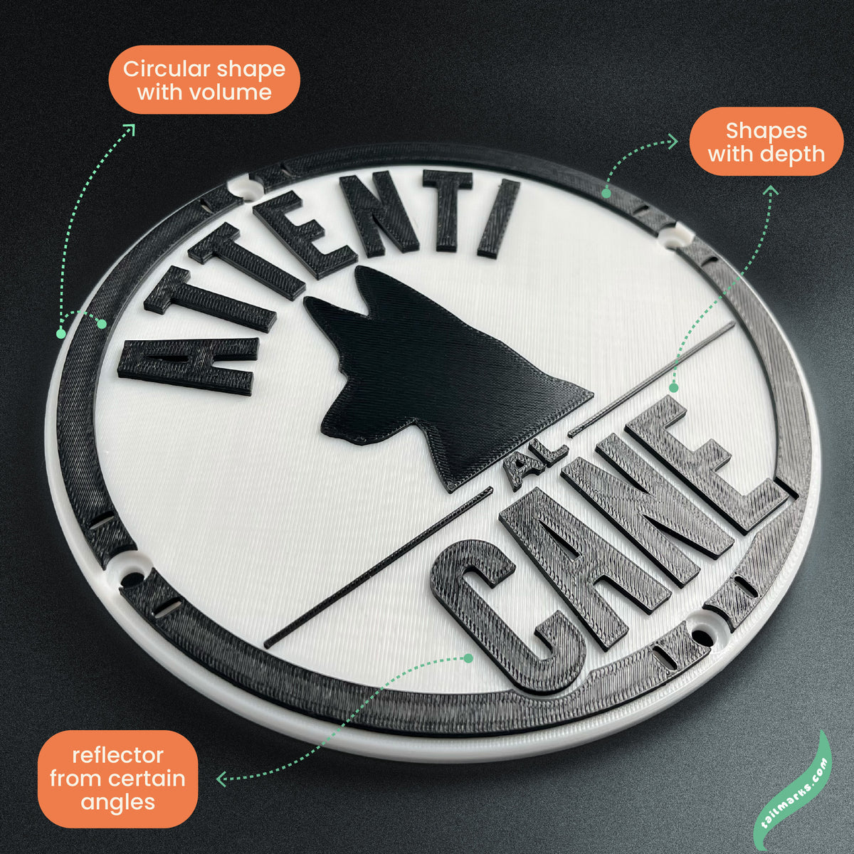 Placa Personalizada "Attenti al Cane" em Italiano, Pronta para Exterior
