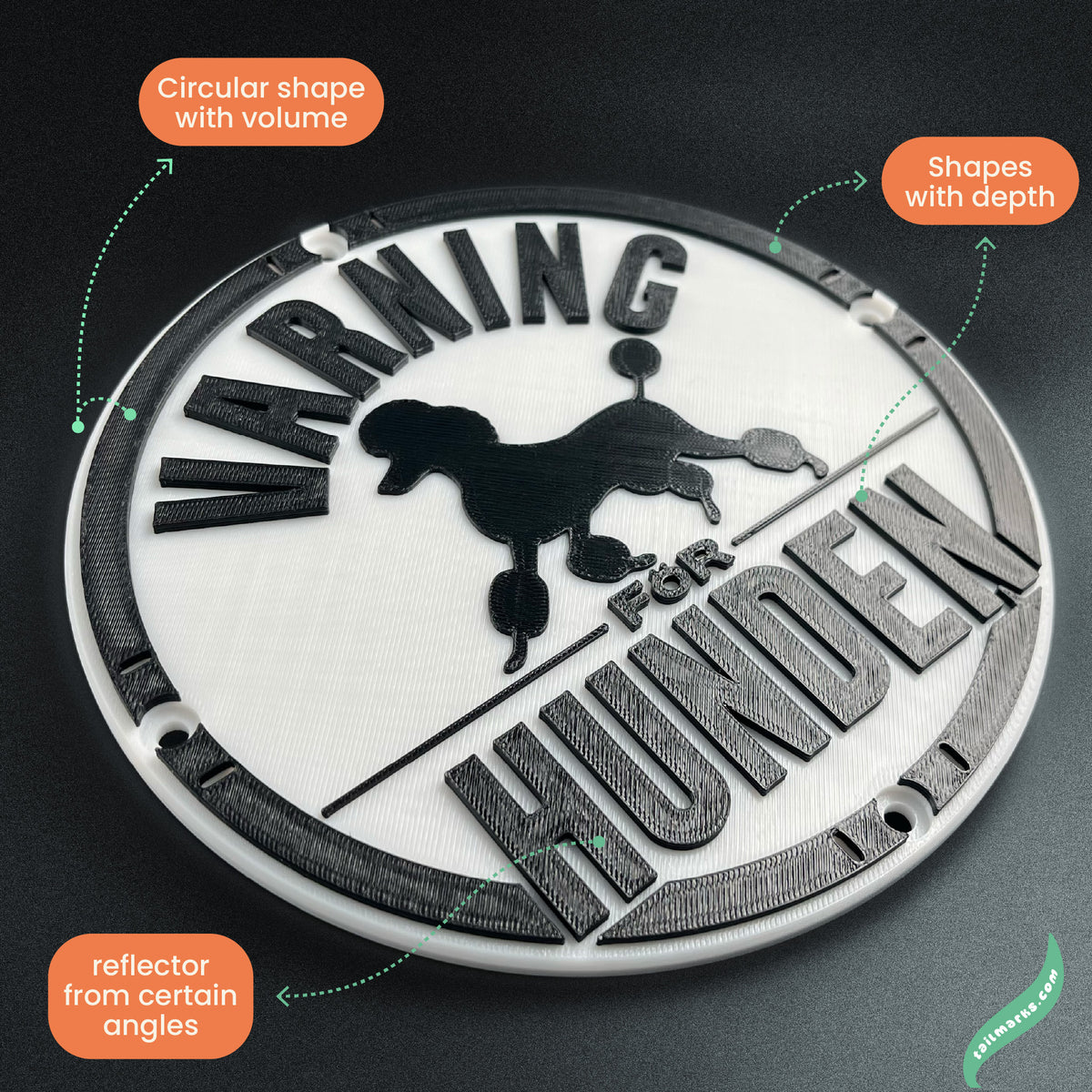 Placa Personalizada "Varning för hunden" em Sueco, Pronta para Exterior