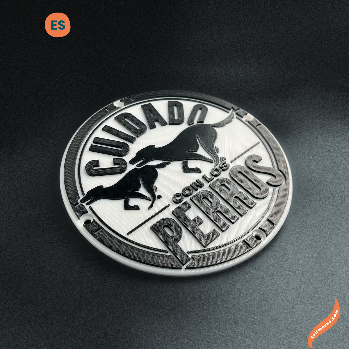 3D "Cuidado con los Perros" Sign in spanish — Outdoor use