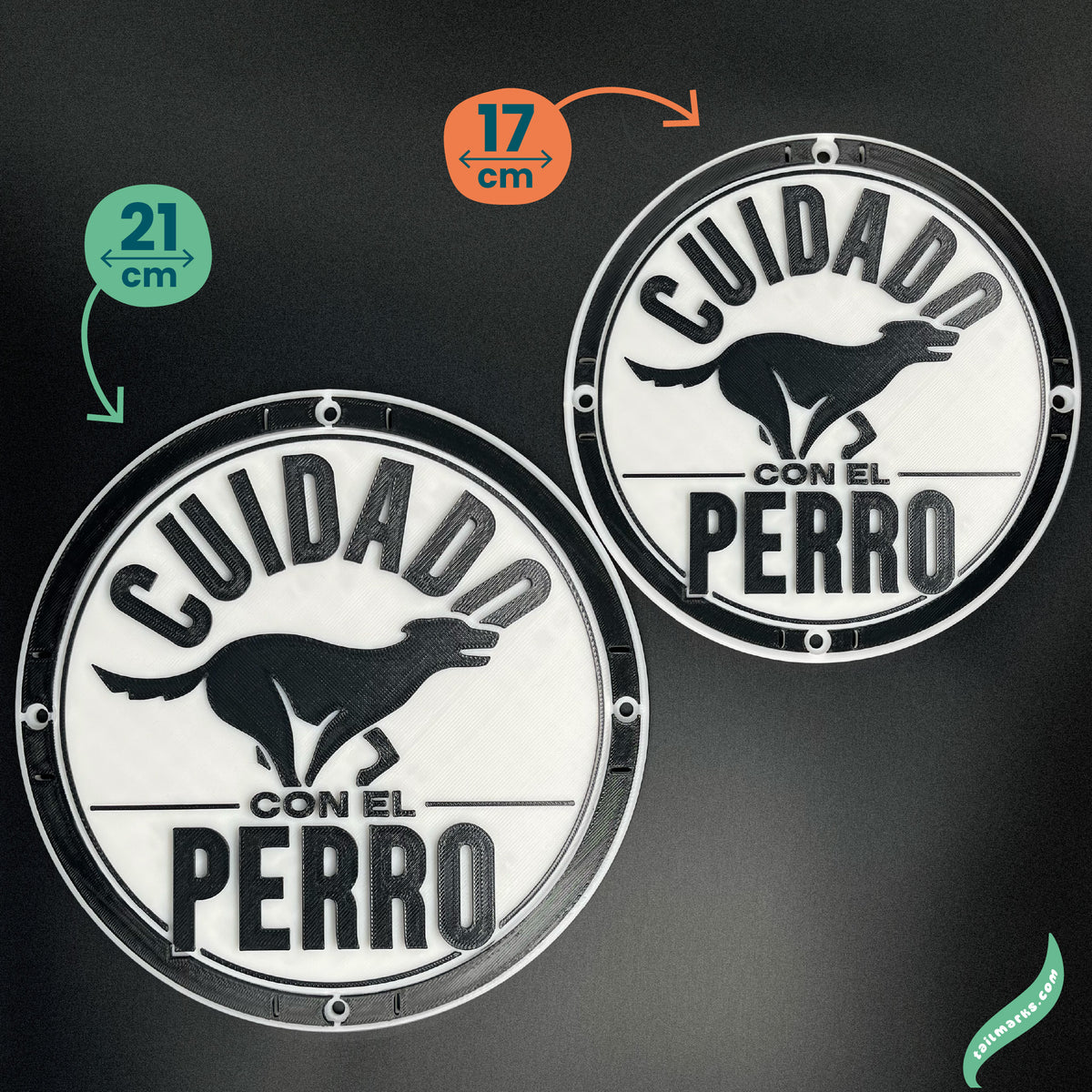 3D "Cuidado con el Perro" Sign in spanish — Outdoor use