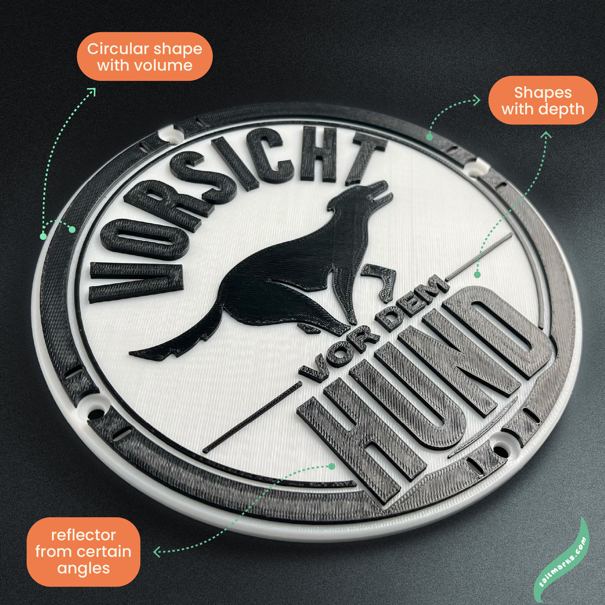 3D "Vorsicht vor dem Hund" Sign in german — Outdoor use