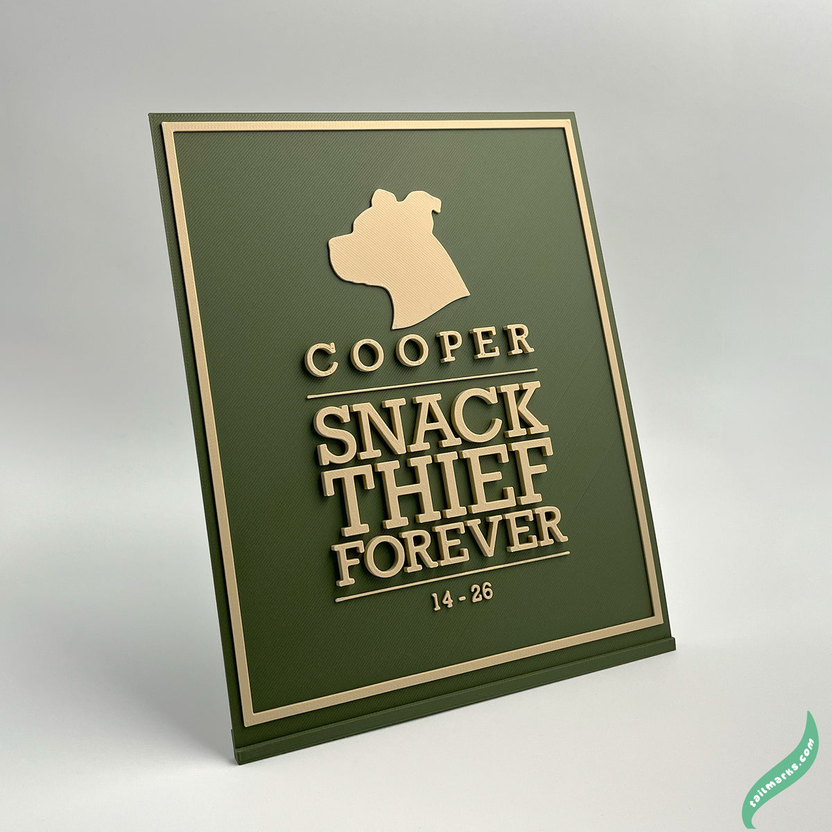 Placa Memorial para Cães "Snack Thief Forever"