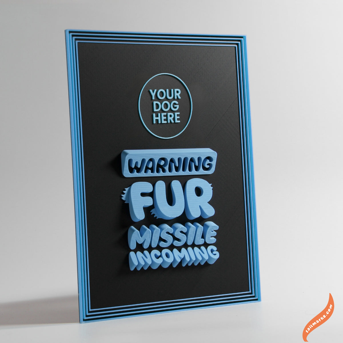 Personalised Dog Wall Decor "Beware — I'm Just the Human Slave" Framed in 3D