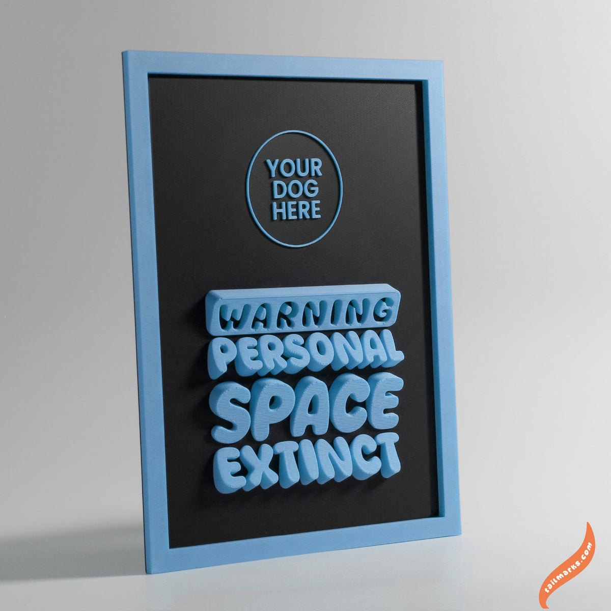 Quadro 3D Personalizado "Warning — Personal Space Extinct" com Moldura Integrada