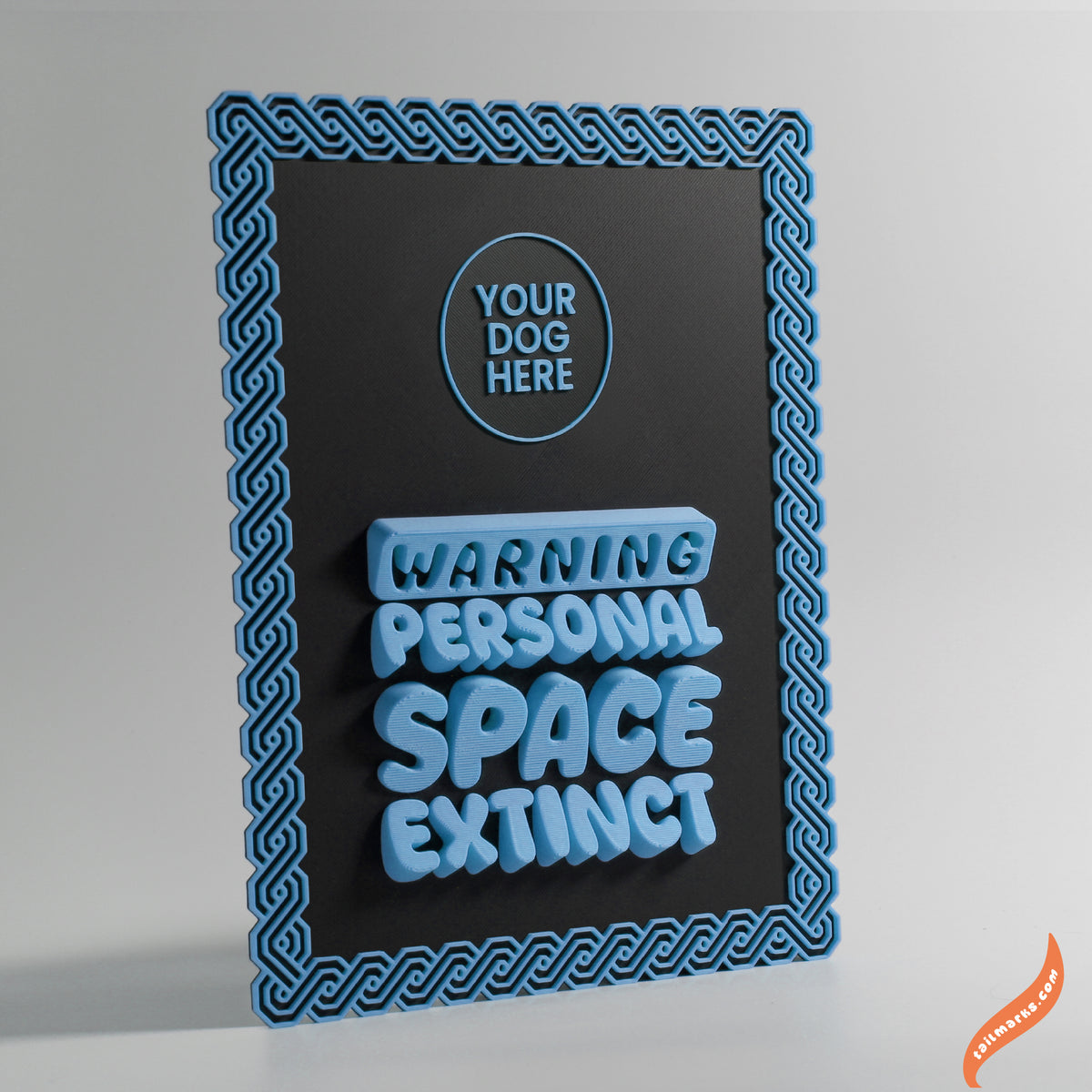 Quadro 3D Personalizado "Warning — Personal Space Extinct" com Moldura Integrada