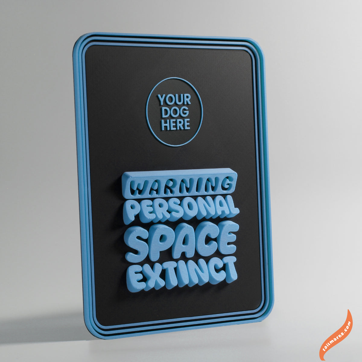 Quadro 3D Personalizado "Warning — Personal Space Extinct" com Moldura Integrada