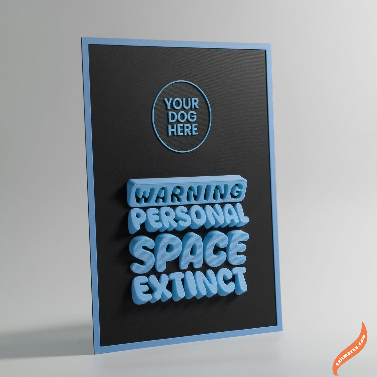 Quadro 3D Personalizado "Warning — Personal Space Extinct" com Moldura Integrada