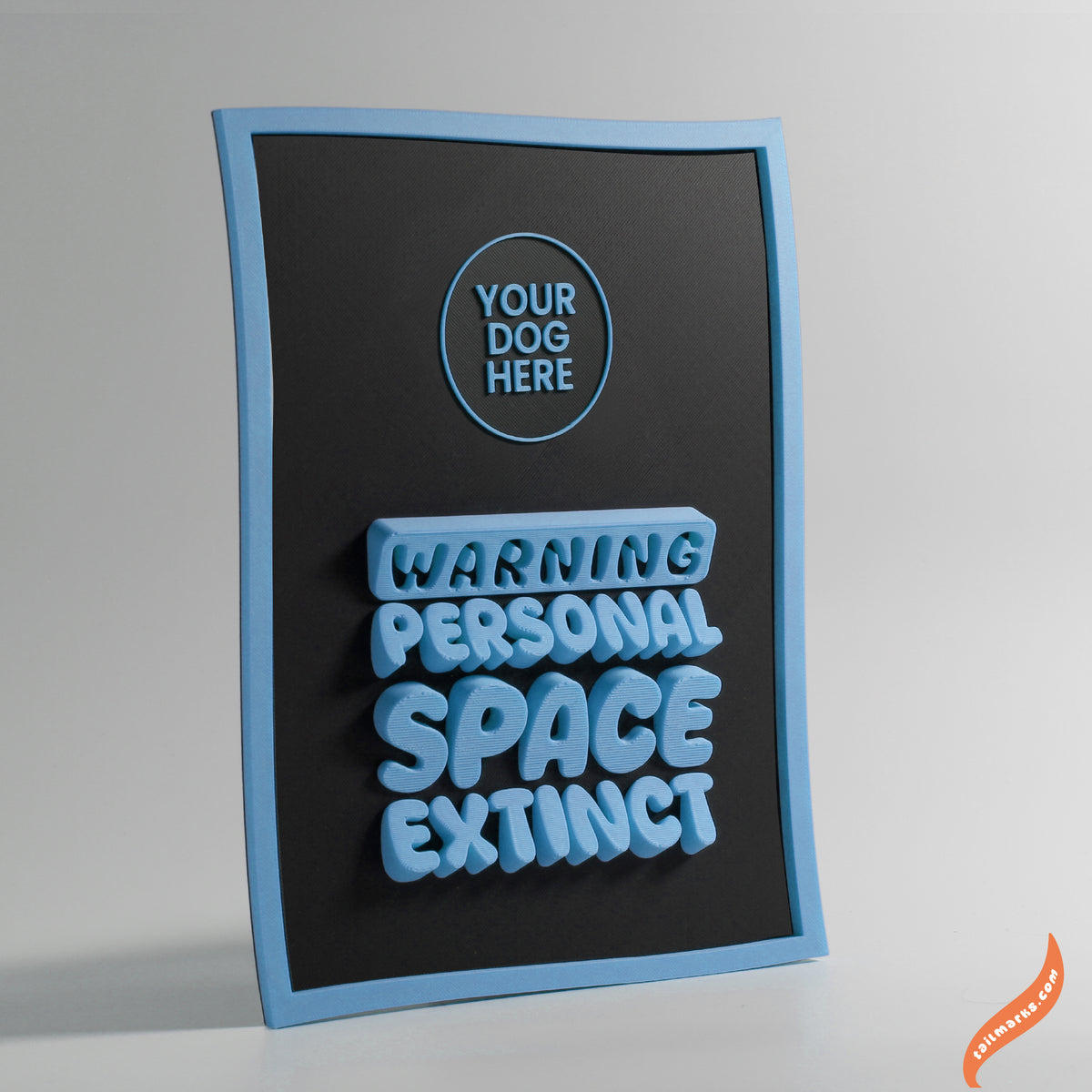 Quadro 3D Personalizado "Warning — Personal Space Extinct" com Moldura Integrada