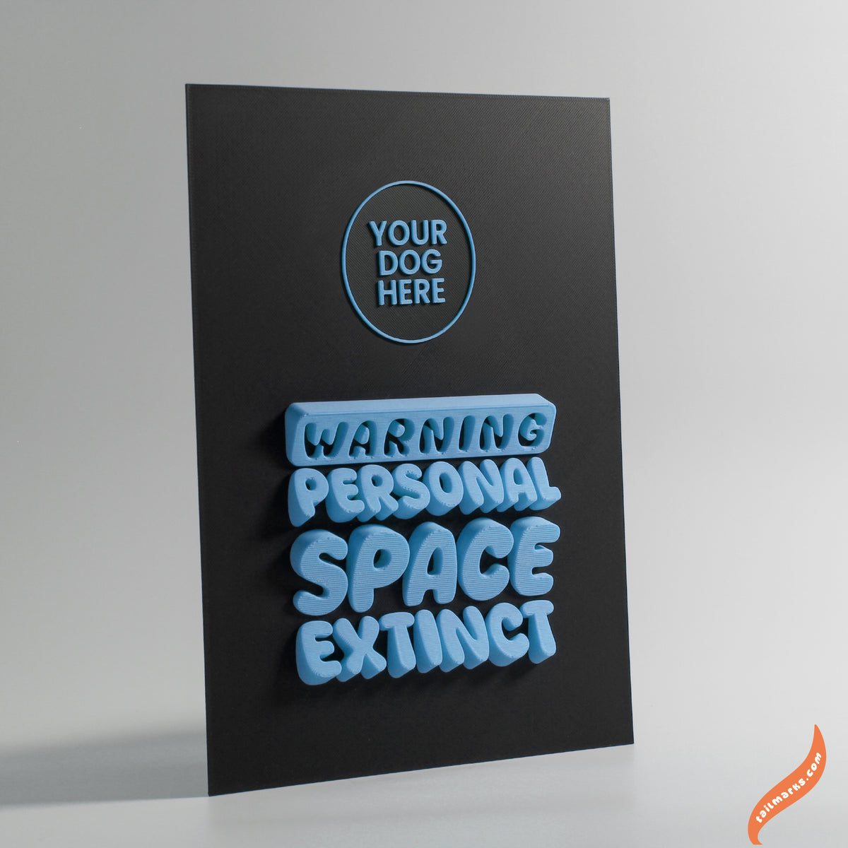 Quadro 3D Personalizado "Warning — Personal Space Extinct" com Moldura Integrada