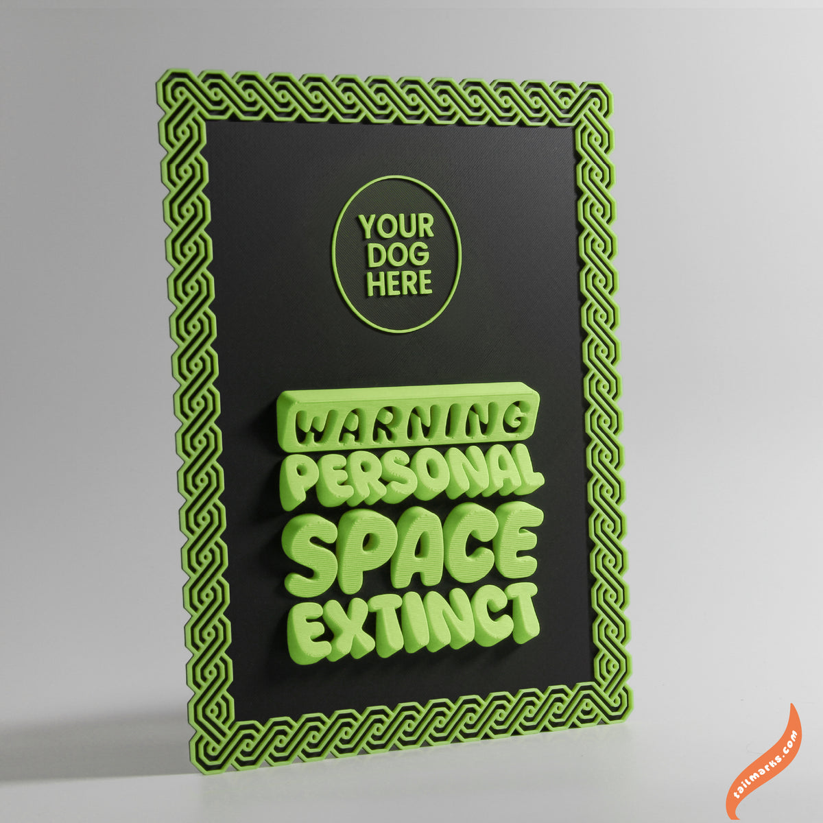 Quadro 3D Personalizado "Warning — Personal Space Extinct" com Moldura Integrada