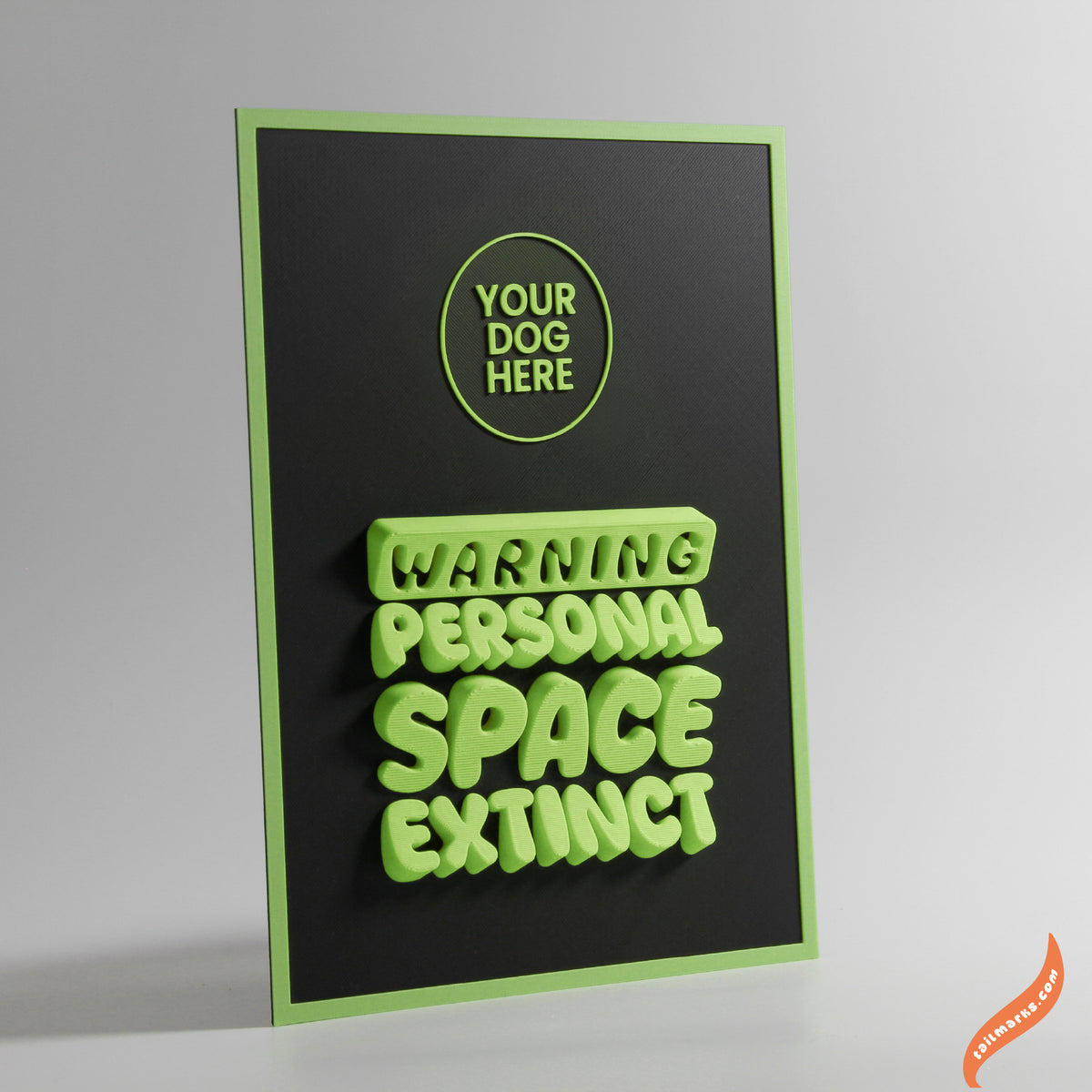 Quadro 3D Personalizado "Warning — Personal Space Extinct" com Moldura Integrada