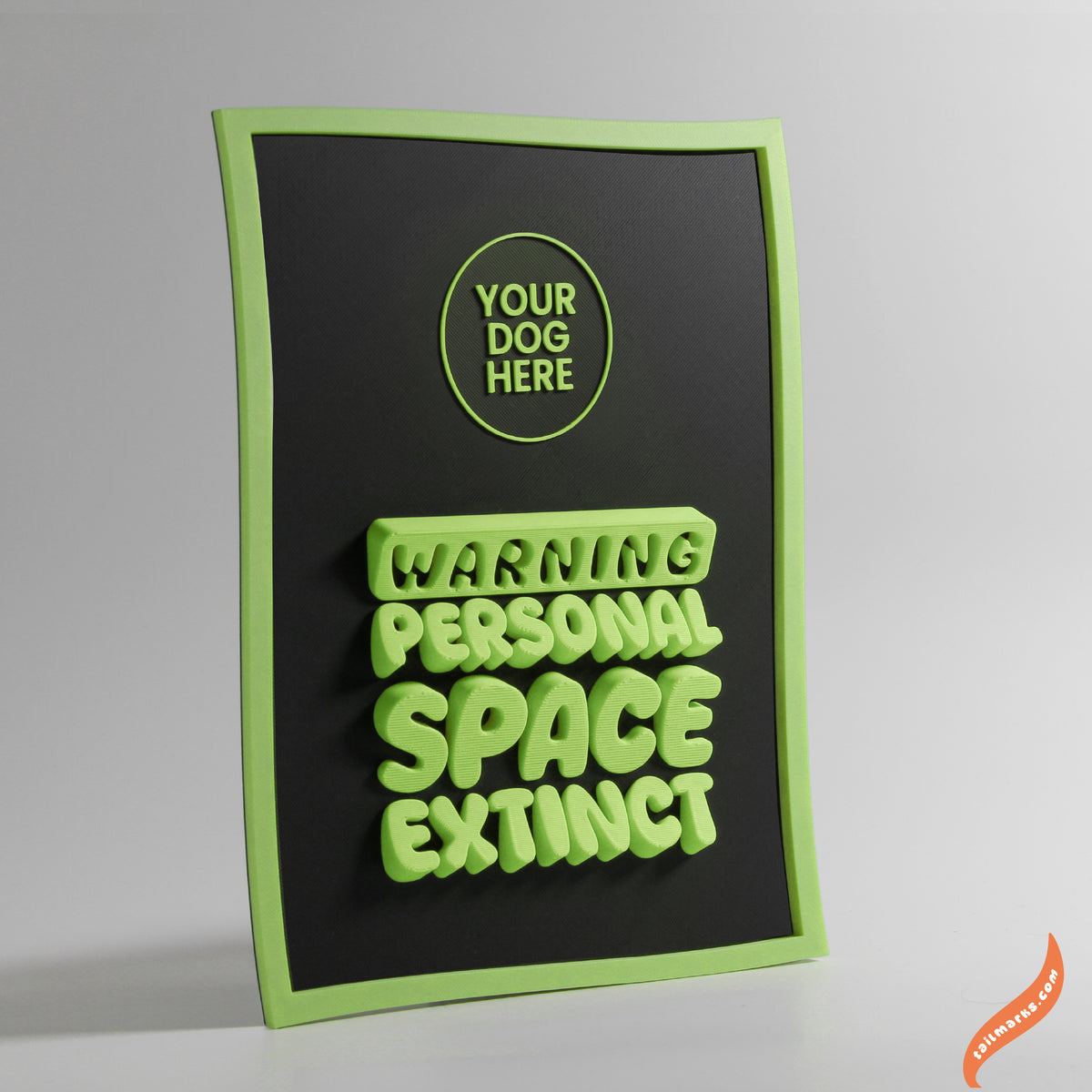 Quadro 3D Personalizado "Warning — Personal Space Extinct" com Moldura Integrada