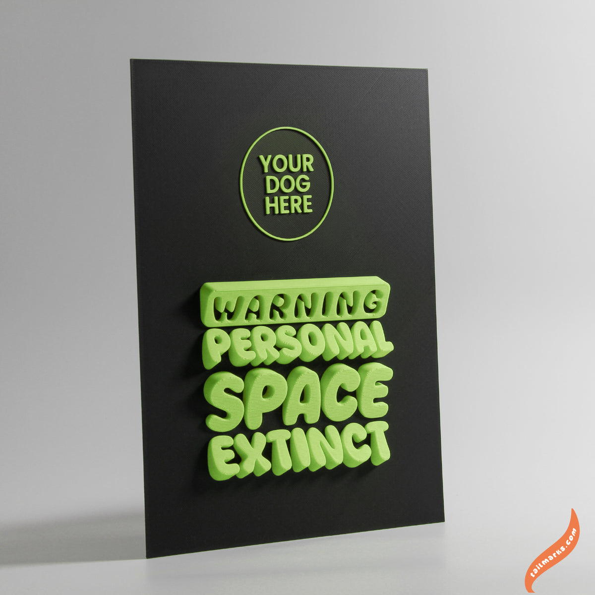 Quadro 3D Personalizado "Warning — Personal Space Extinct" com Moldura Integrada