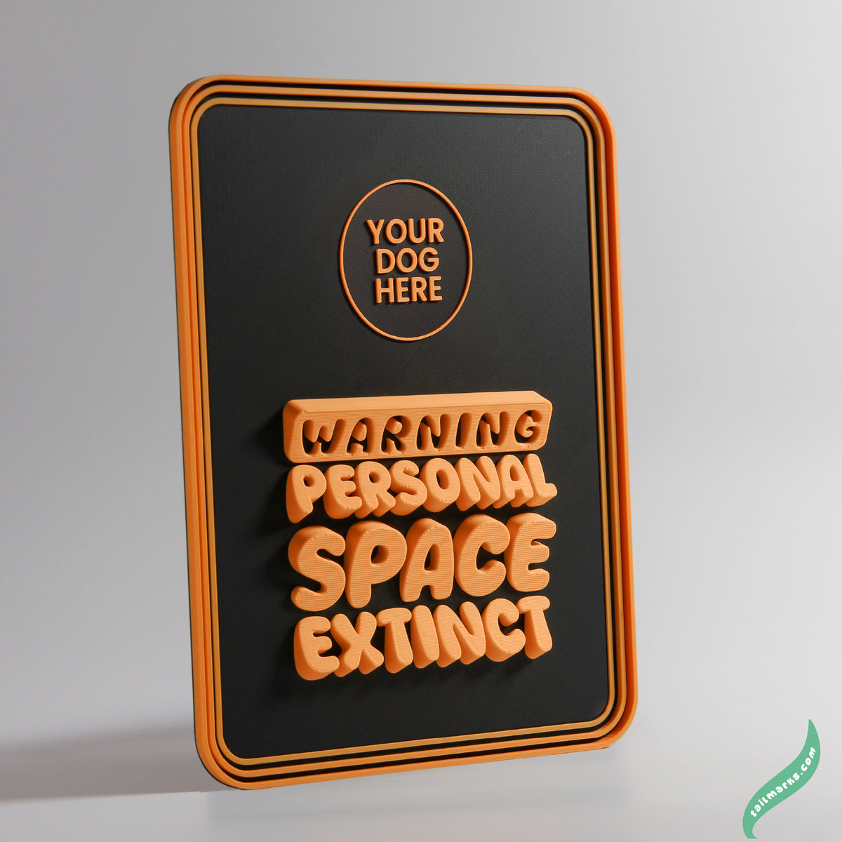 Quadro 3D Personalizado "Warning — Personal Space Extinct" com Moldura Integrada