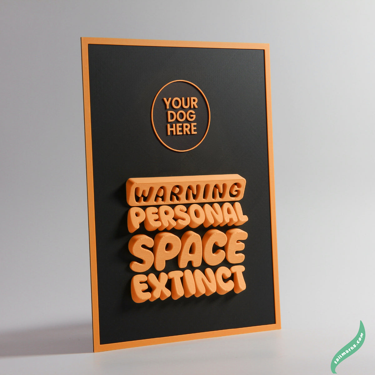 Quadro 3D Personalizado "Warning — Personal Space Extinct" com Moldura Integrada