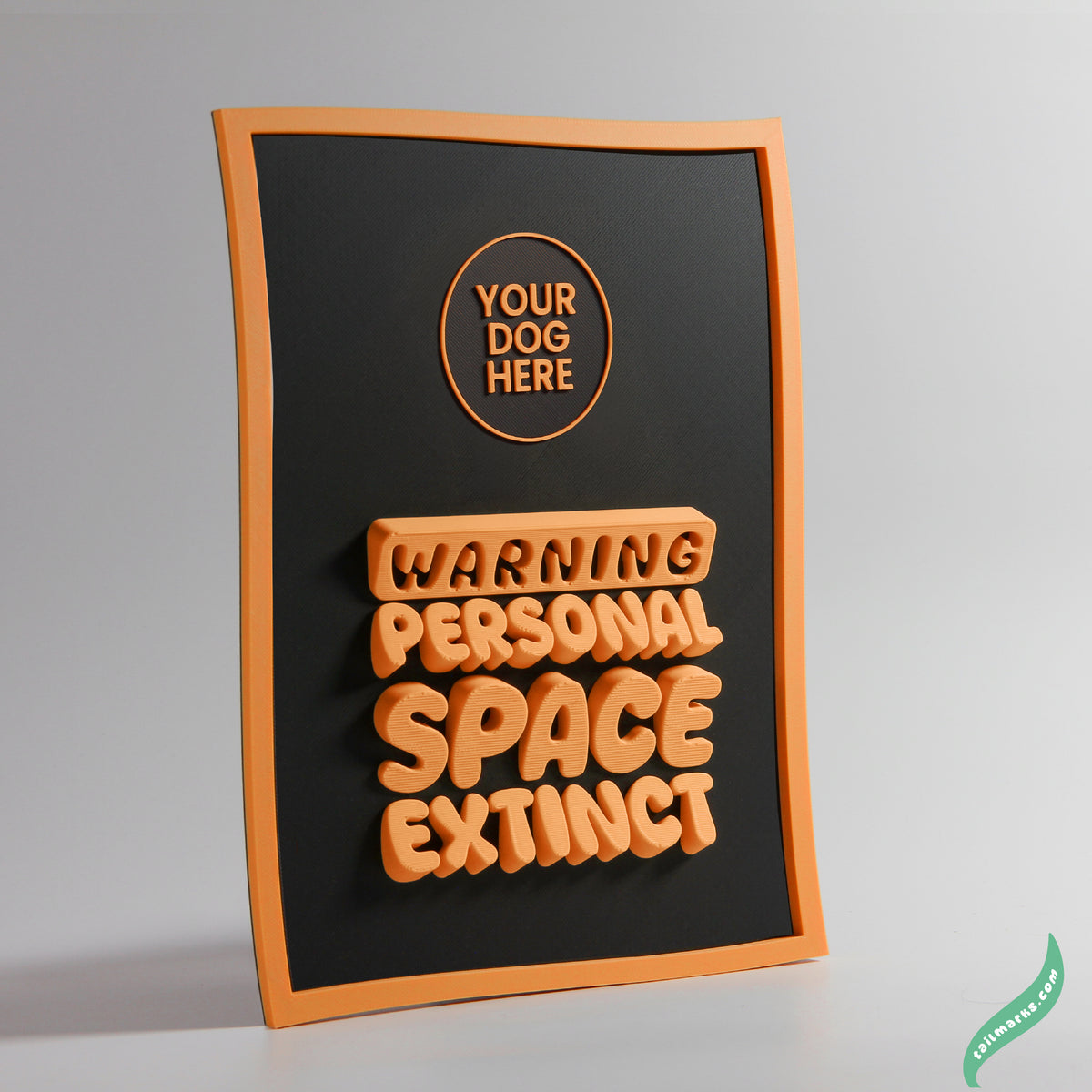 Quadro 3D Personalizado "Warning — Personal Space Extinct" com Moldura Integrada