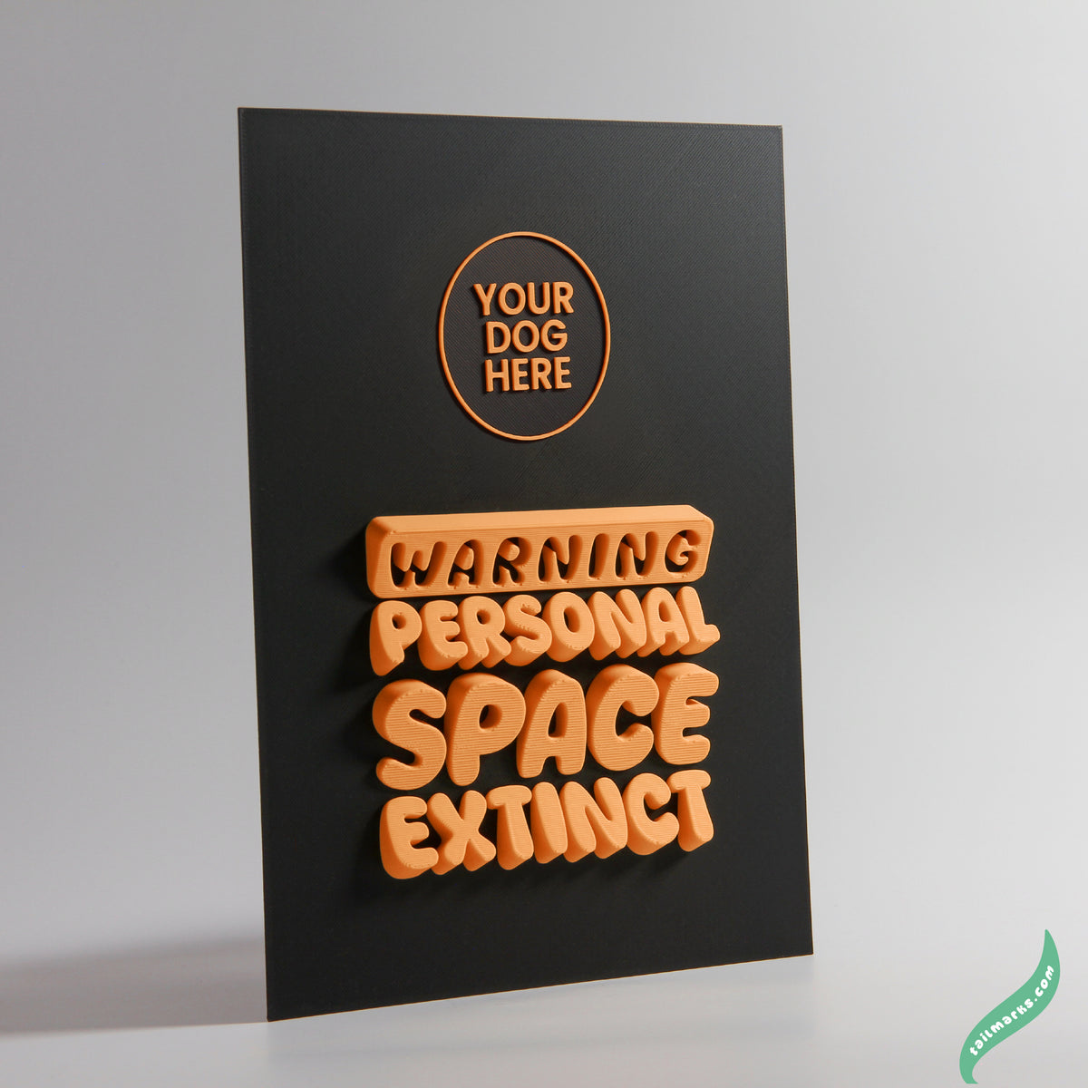 Quadro 3D Personalizado "Warning — Personal Space Extinct" com Moldura Integrada