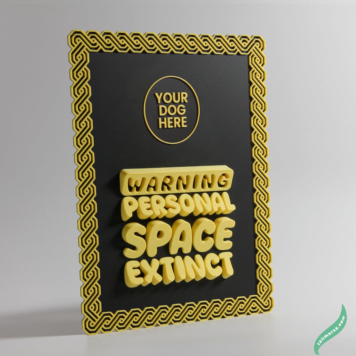 Quadro 3D Personalizado "Warning — Personal Space Extinct" com Moldura Integrada