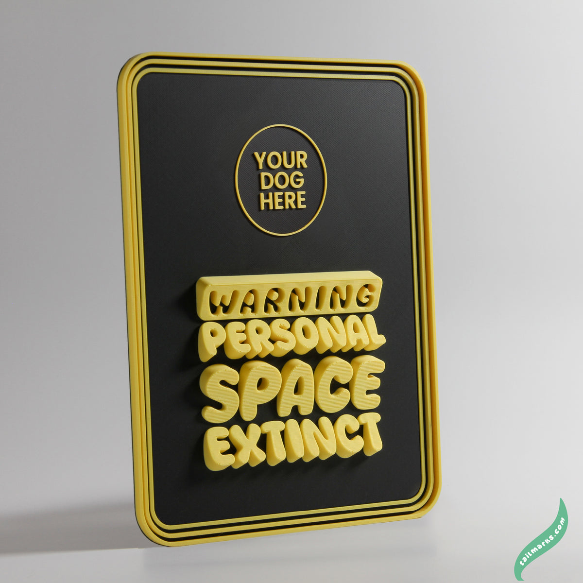 Quadro 3D Personalizado "Warning — Personal Space Extinct" com Moldura Integrada