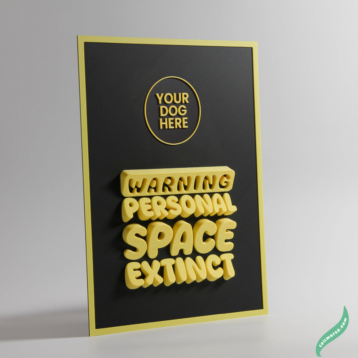 Quadro 3D Personalizado "Warning — Personal Space Extinct" com Moldura Integrada