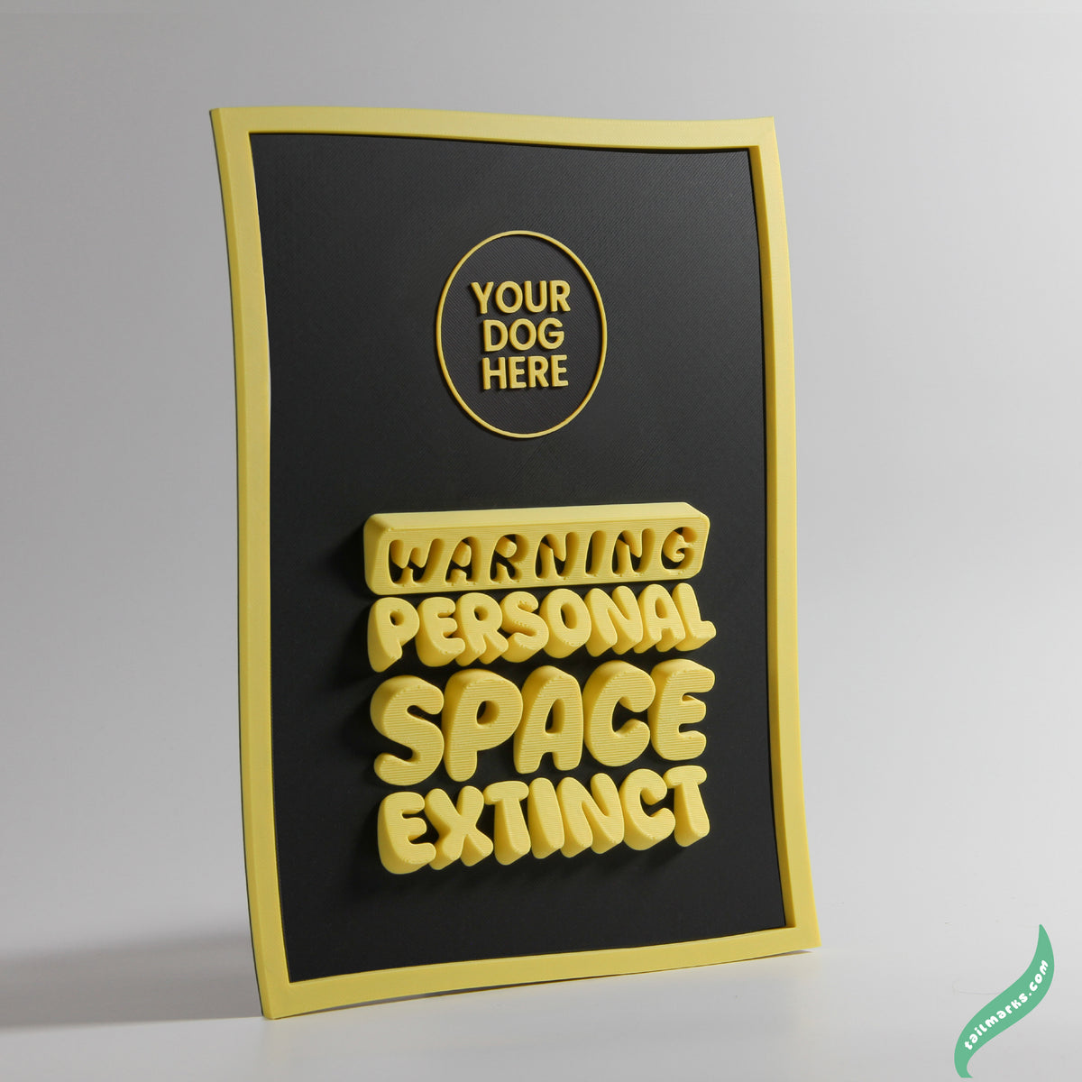 Quadro 3D Personalizado "Warning — Personal Space Extinct" com Moldura Integrada