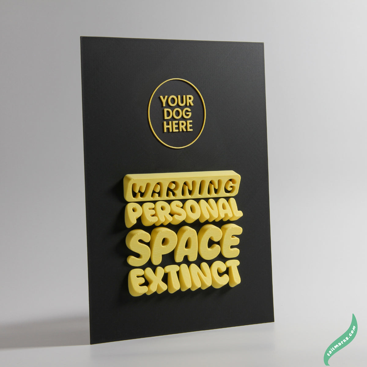 Quadro 3D Personalizado "Warning — Personal Space Extinct" com Moldura Integrada